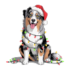 Christmas dog with fairy lights