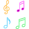 Neon Sheet Music – Music Vibes