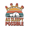 Asleep ASAP Cat Retro Sunset