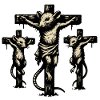 Rat Cross Triptych Illustration