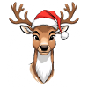 Reindeer with Santa hat