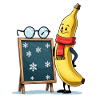Winter banana with snowflake bar
