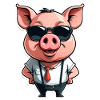 CEO pig with sunglasses