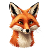 Warming fox head illustration