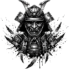 Dämonischer Samurai Helm Print