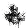 Steel knight in splatter style