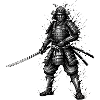 Black and White Samurai Katana