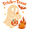 Halloween Ghost with Pumpkin Bowl