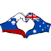 Slovenia Australia Flag Hands Heart Shape