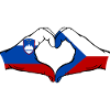 Slovenia Czech Republic flag hands