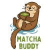 Matcha Buddy Otter Illustration