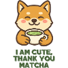 Cute Matcha Shiba with Cup