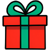 Neonrotes Geschenkbox mit Glanzband