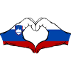 Slovénie Russie Drapeau Coeur