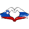 Slovenia Russia Flag Heart