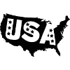 USA-Silhouette mit Sternenflaggen-Motiv