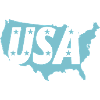 Blue USA map with stars