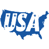 Patriotic United States map with governments