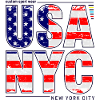 USA NYC Flag Letters