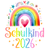 Schulkind 2026 Regenbogen Herz