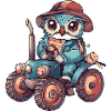 Owl Tractor Farmer