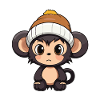 Monkey Winter Animal Baby Comic