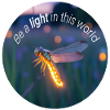 Glowing firefly with a positive message