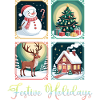 4 panneaux Fêtes de Noël