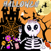 Cute Halloween Skeleton with Candy