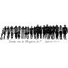 Football team in monochrome silhouettes