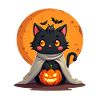Halloween Cat with Halloween Pumpkin