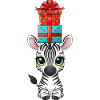 Cute Zebra Comic Christmas Balancing Christmas
