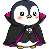 Cute Halloween Penguin Vampire Cartoon October