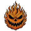Halloween pumpkin flame design
