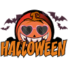 Pumpkin Halloween Retro Heart Glasses