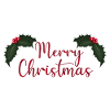 Merry Christmas lettering with holly