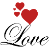 Red hearts with love