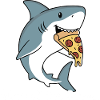 Shark bites pizza