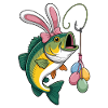 Easter Fishing Bunny Fish Art