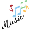 Bunte Musiknoten