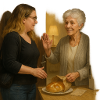 Scène de quartier conviviale