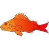 Fish with a serrated fin