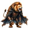 Guerrier Lion avec armure et cape