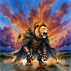 Guerrier Lion avec armure et cape