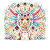 Aztec dog with feathers