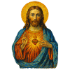 Sacred Heart icon in gold tones