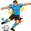 Kicker im Farbschwall Fußballspieler