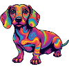 Psychedelic Dachshund Color Explosion Pop Art