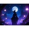 Moonlit Night Witches Silhouette
