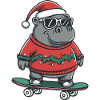 Hippopotamus Christmas Funny